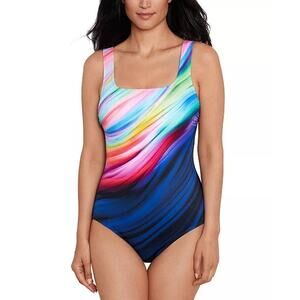 Penbrooke Shape Solver Sport Holy Streak One Piece Swimsuit Size 18 Beach NWT